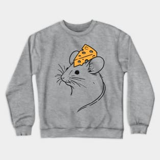 mouse with cheese hat Crewneck Sweatshirt